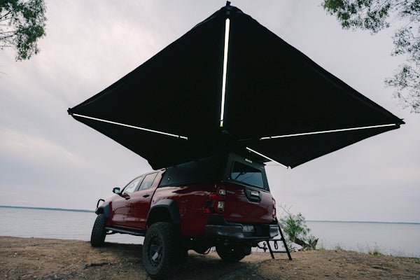 Deltawing 270* Awning | Left - Hand Side (Passenger) - Mick Tighe 4x4 & Outdoor - Ironman 4x4 - IAWN270L045 - Deltawing 270* Awning | Left - Hand Side (Passenger)