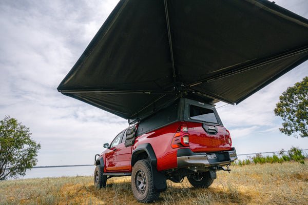 Deltawing 270* Awning | Left - Hand Side (Passenger) - Mick Tighe 4x4 & Outdoor - Ironman 4x4 - IAWN270L045 - Deltawing 270* Awning | Left - Hand Side (Passenger)