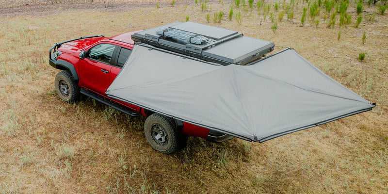 Deltawing 270* Awning | Left - Hand Side (Passenger) - Mick Tighe 4x4 & Outdoor - Ironman 4x4 - IAWN270L045 - Deltawing 270* Awning | Left - Hand Side (Passenger)