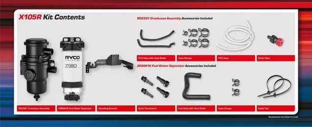 Ryco Filtration Upgrade Kit Catch Can & Fuel Filter to suit Toyota VDJ200 series 2007+ - Mick Tighe 4x4 & Outdoor - Ryco - X105R - Ryco Filtration Upgrade Kit Catch Can & Fuel Filter to suit Toyota VDJ200 series 2007+