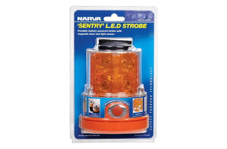 Sentry LED Portable Battery Powered Strobe (Amber) with Magnetic Base - Mick Tighe 4x4 & Outdoor-Narva-85320A--Sentry LED Portable Battery Powered Strobe (Amber) with Magnetic Base
