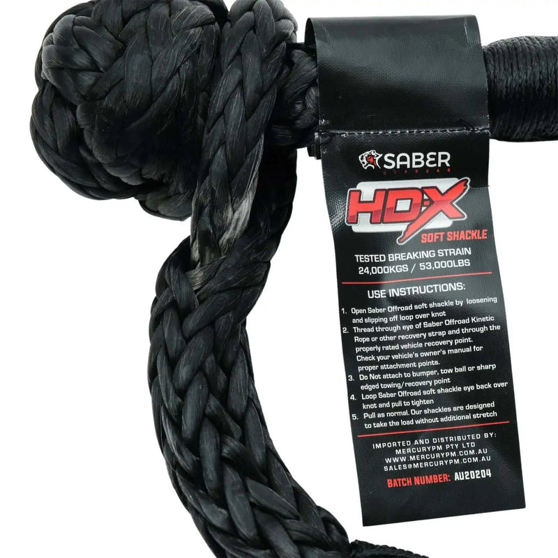 24K HDX SaberPro Bound Soft Shackle - Mick Tighe 4x4 & Outdoor-Saber Offroad-SBR-24KBSSB--24K HDX SaberPro Bound Soft Shackle