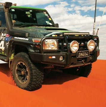 Premium Bull Bar - 60.3mm Tube to suit Toyota Landcruiser 78 Series Troop Carrier 2007+ - Mick Tighe 4x4 & Outdoor-Ironman 4x4-BBP019E--Premium Bull Bar - 60.3mm Tube to suit Toyota Landcruiser 78 Series Troop Carrier 2007+