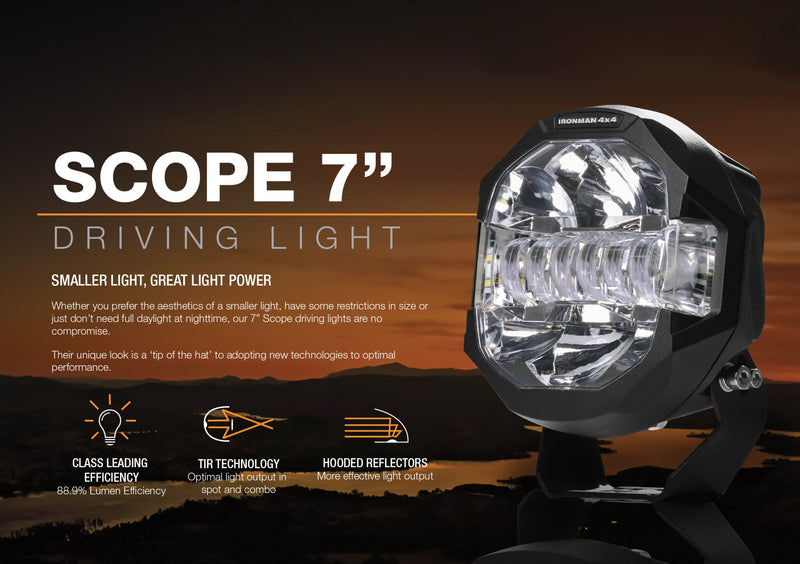 Scope 7" Driving Light | Spot or Combo - Mick Tighe 4x4 & Outdoor-Ironman 4x4-IDL0701S--Scope 7" Driving Light | Spot or Combo