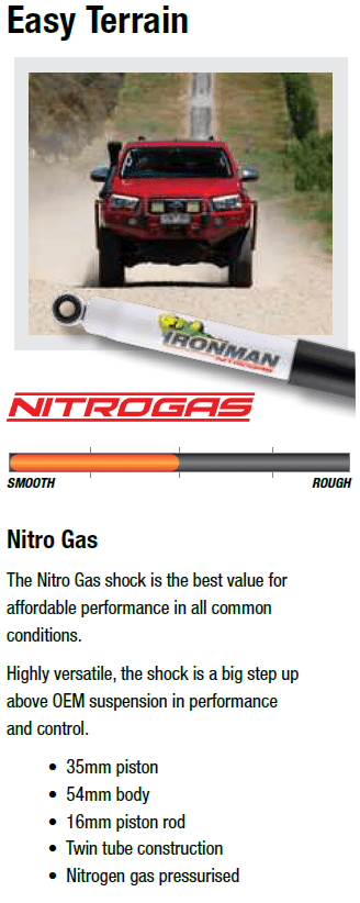 Shock Absorbers - Nitro Gas - Performance to suit Isuzu D-Max MY20+ 8/2019+ - Mick Tighe 4x4 & Outdoor-Ironman 4x4-12698GR--Shock Absorbers - Nitro Gas - Performance to suit Isuzu D-Max MY20+ 8/2019+
